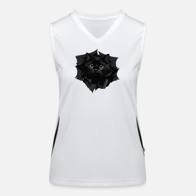 Black Cat by Clipped Edge Women's Functional Contrast Tank Top