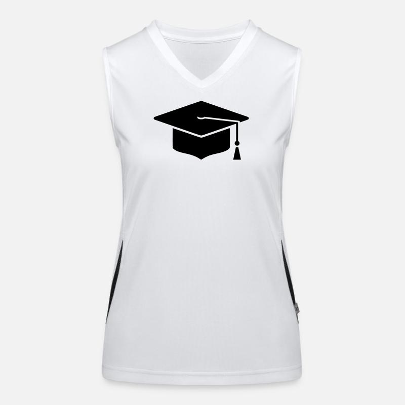 PhD Hat Graduation Icon Women's Functional Contrast Tank Top