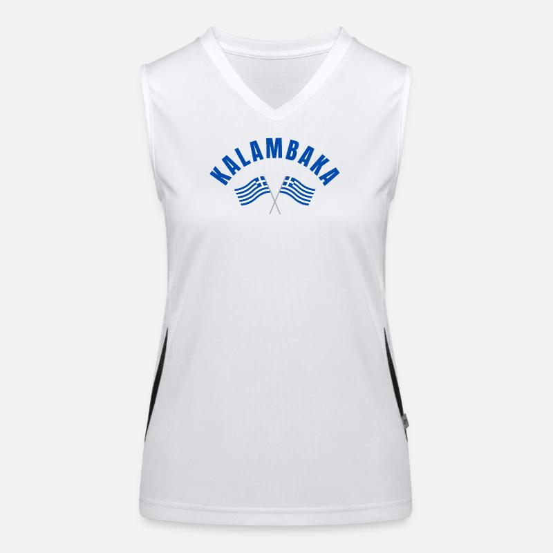 Drapeaux grecs de Kalambaka Débardeur respirant contrasté Femme