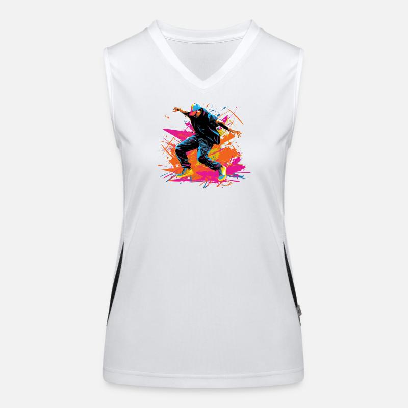 Retro B Boy Synthwave Women's Functional Contrast Tank Top
