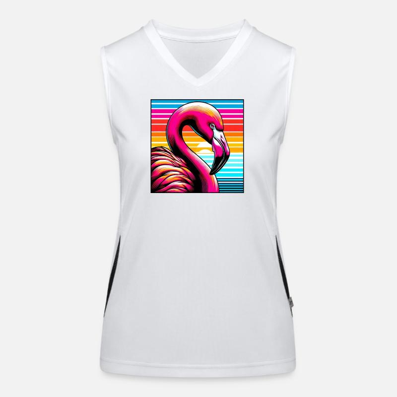 Flamingo Funktionelles Kontrast-Tank Top für Frauen