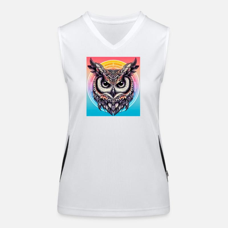 Eule Funktionelles Kontrast-Tank Top für Frauen