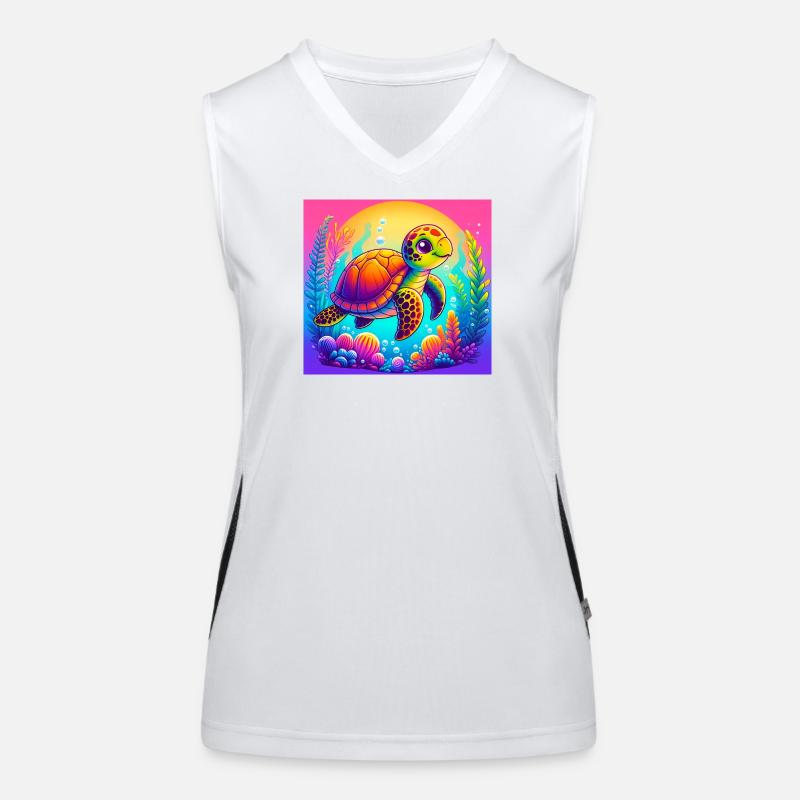 Schildkröte Funktionelles Kontrast-Tank Top für Frauen