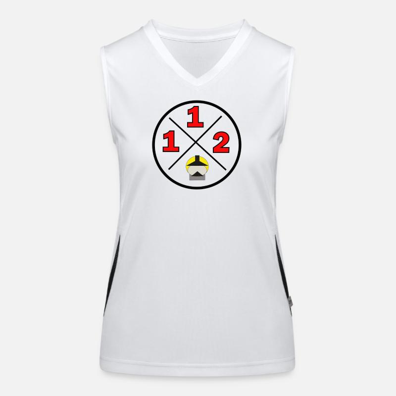 112- District logo - Fire brigade - Women's Functional Contrast Tank Top - white/black
