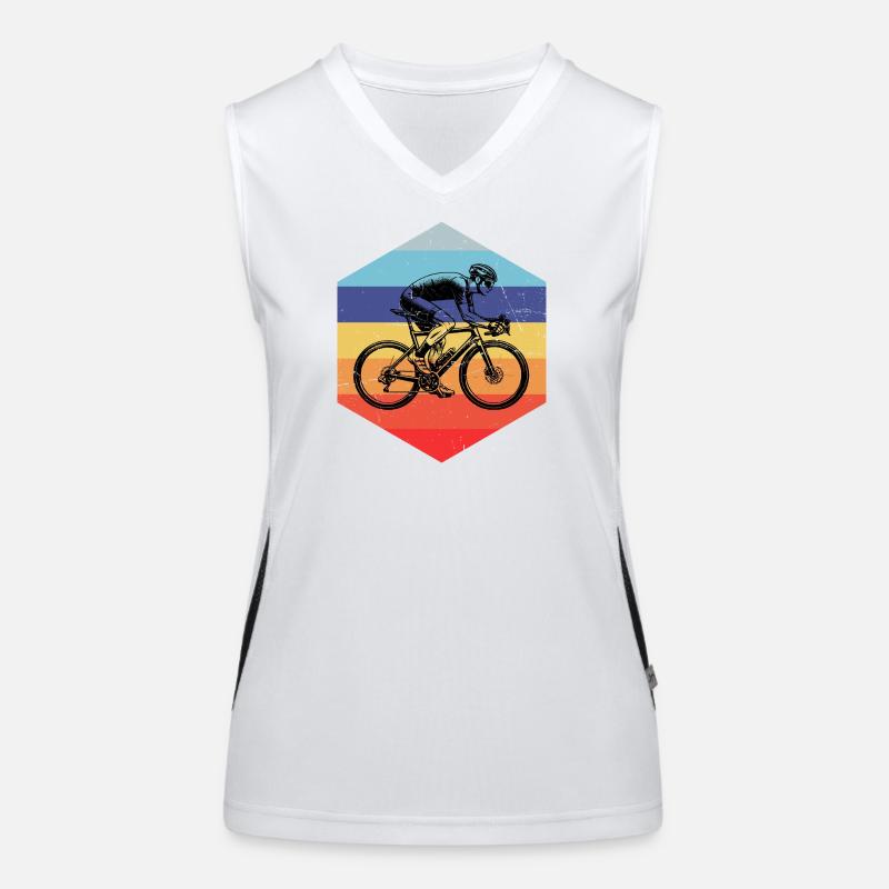 Idée cadeau pour un vélo de route avec vélo de route Débardeur respirant contrasté Femme
