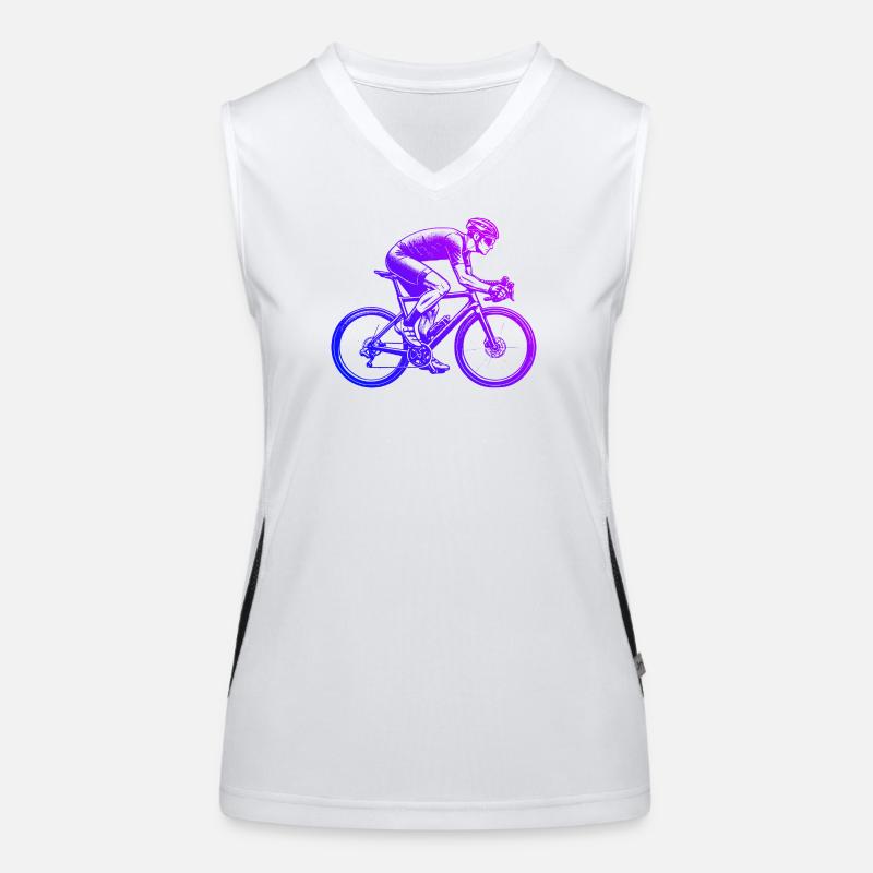 Idée cadeau pour un vélo de route avec vélo de route Débardeur respirant contrasté Femme