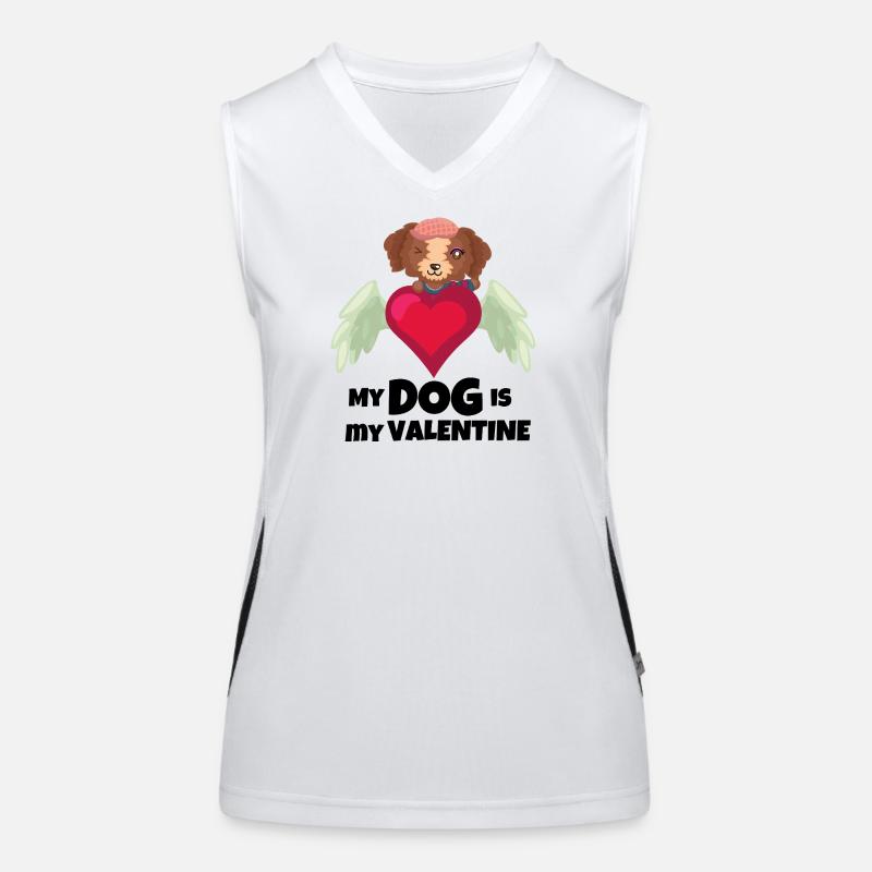 Engelshund mit Herz Funktionelles Kontrast-Tank Top für Frauen