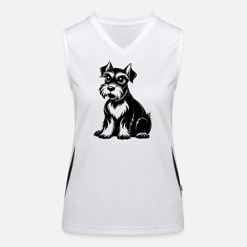 Ligne noire Schnauzer Débardeur respirant contrasté Femme