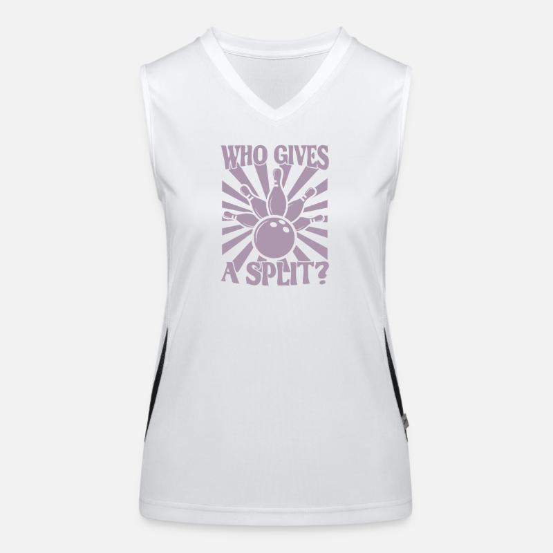 Bowling Kegel Spruch Who gives a Split Women's Functional Contrast Tank Top