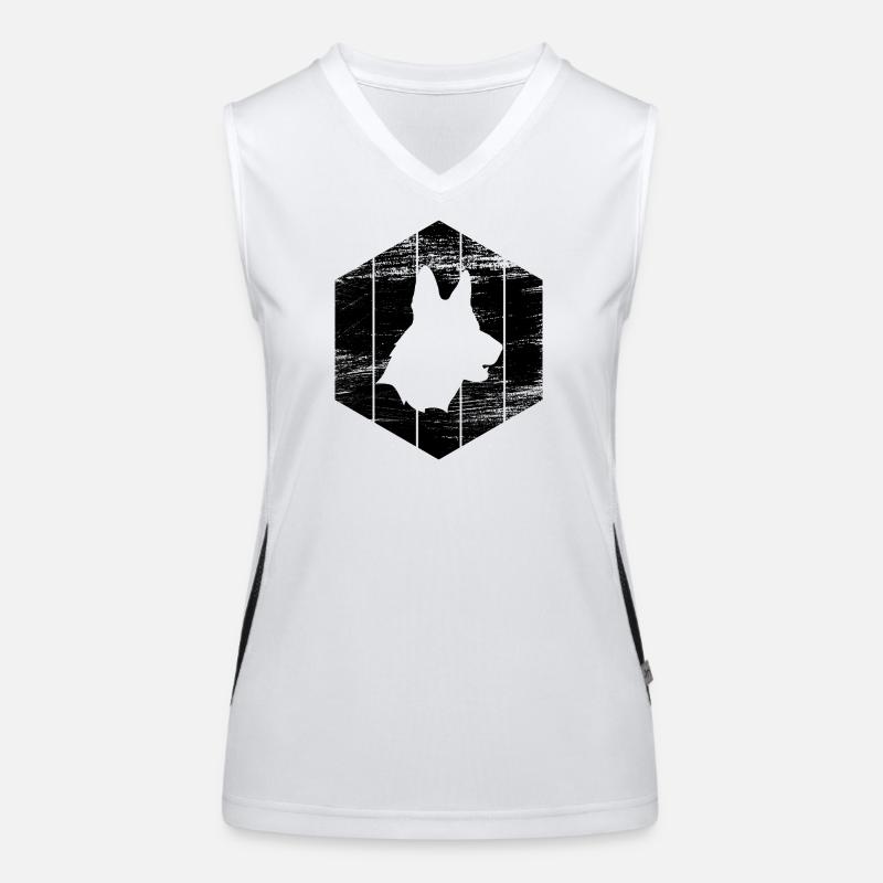 German Shepherd Sketch Women's Functional Contrast Tank Top