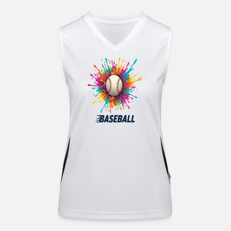 Lebhafter Baseball-Splash-Burst Funktionelles Kontrast-Tank Top für Frauen