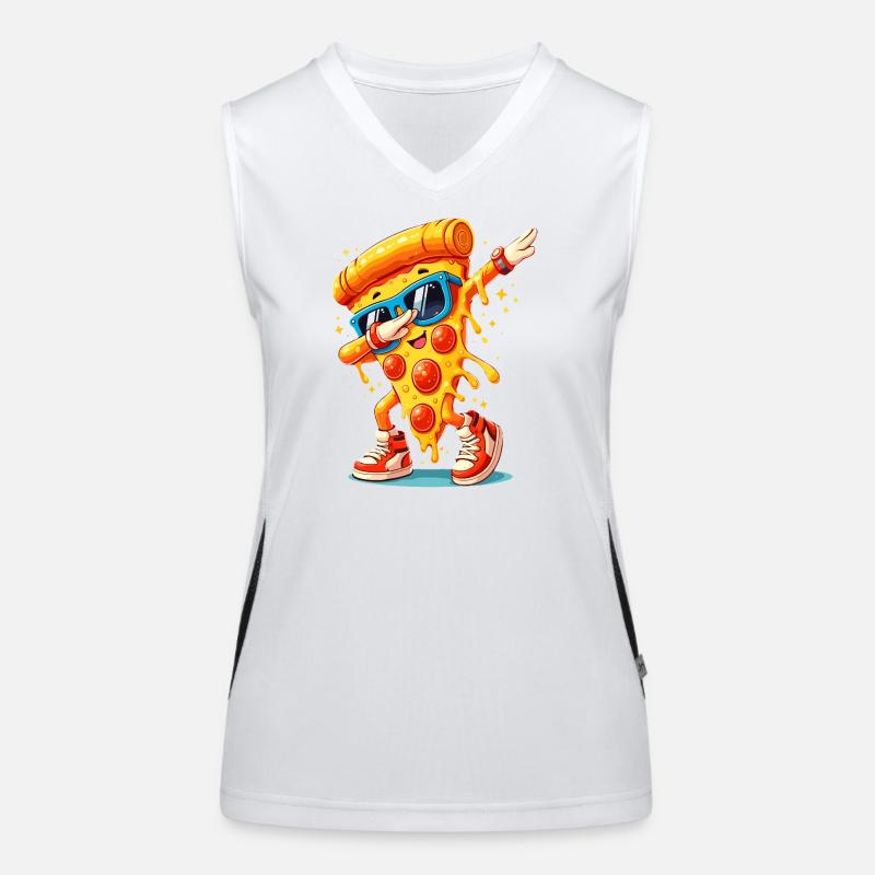 Dabbing Pizza mit Sonnenbrille Dab Dance Käsepizza Funktionelles Kontrast-Tank Top für Frauen