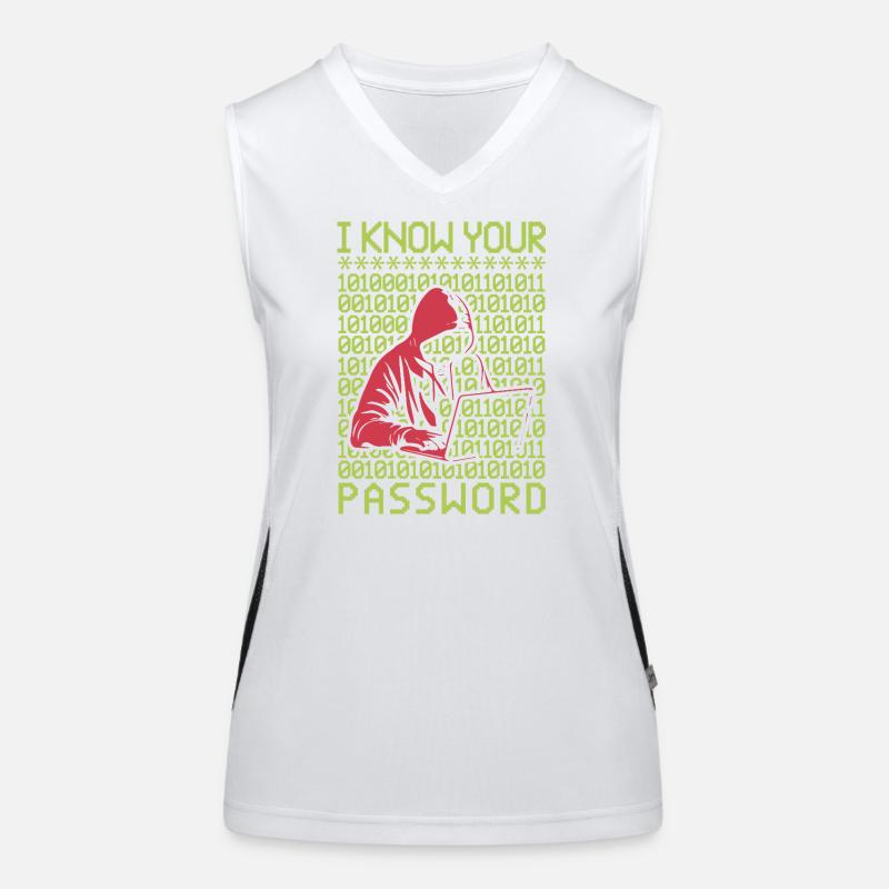 Hacker Hacker Programmeur Linux Password Hacker Débardeur respirant contrasté Femme