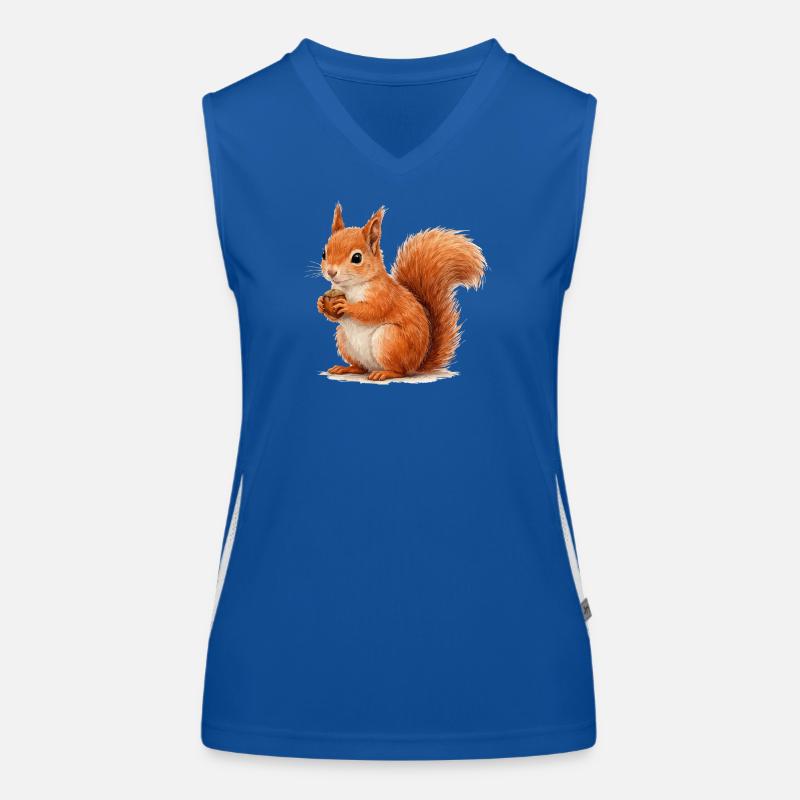 Eichhörnchen mit Eichel Illustration Funktionelles Kontrast-Tank Top für Frauen