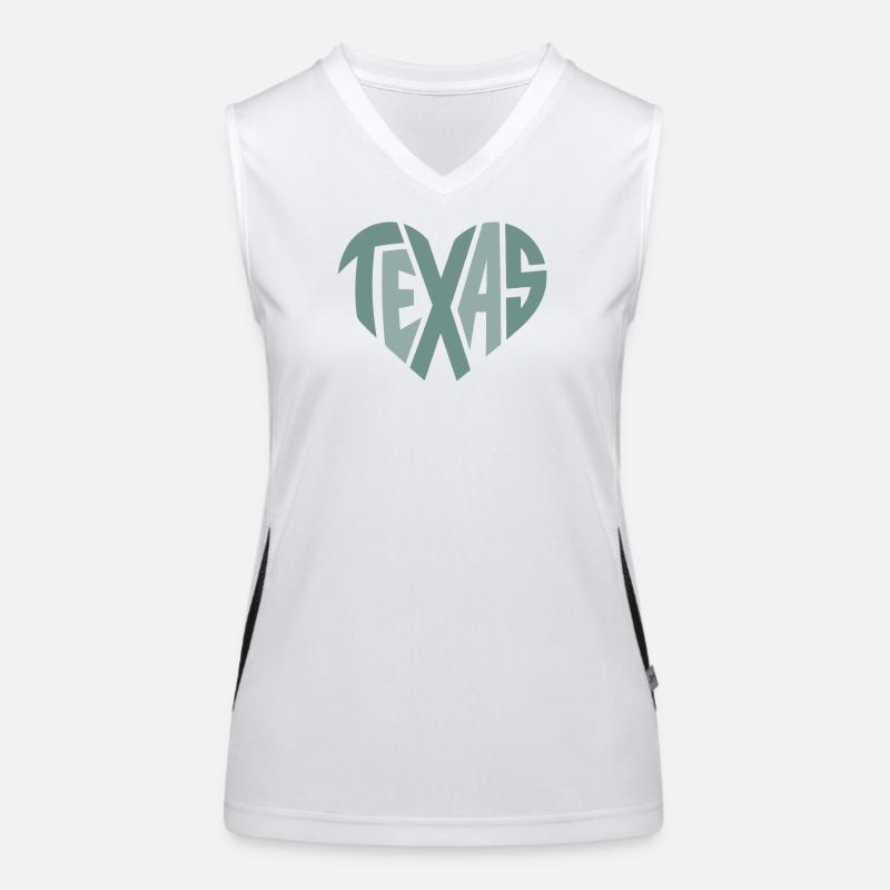 Texas Typografie geometrisches Herz  Funktionelles Kontrast-Tank Top für Frauen