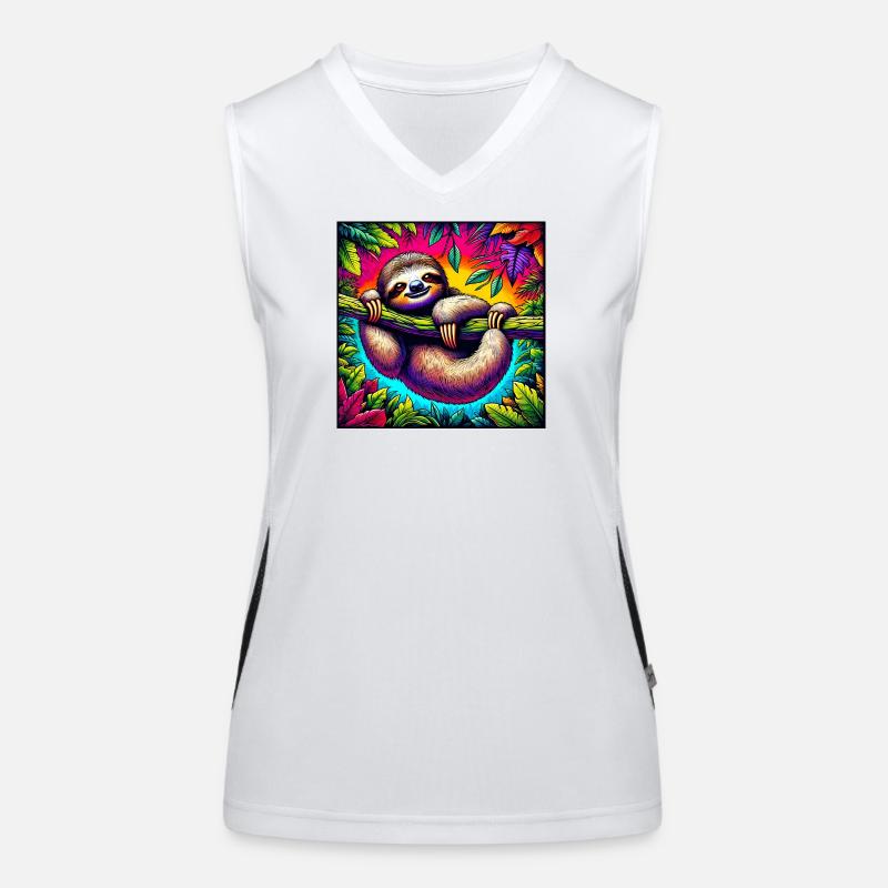 Faultier Funktionelles Kontrast-Tank Top für Frauen