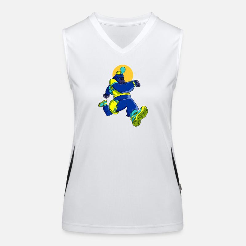 Blauer Gorillaläufer Funktionelles Kontrast-Tank Top für Frauen