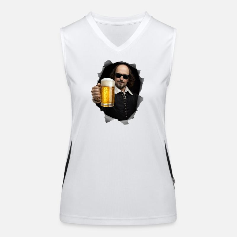 William-Shakespeare mit Bier Funktionelles Kontrast-Tank Top für Frauen