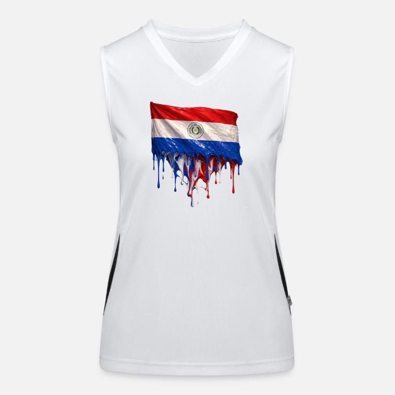 Art de la chute du drapeau du Paraguay Débardeur respirant contrasté Femme