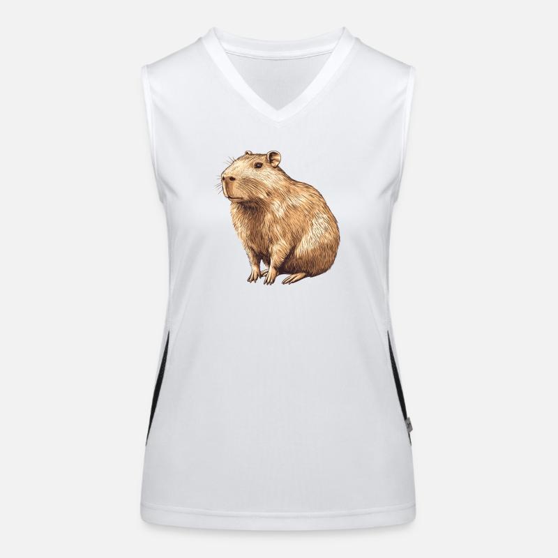 Portrait de capybara en brun chaud Débardeur respirant contrasté Femme