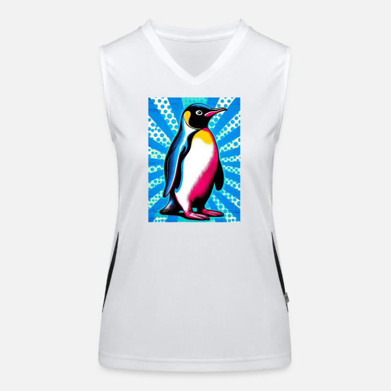 Pinguin Funktionelles Kontrast-Tank Top für Frauen