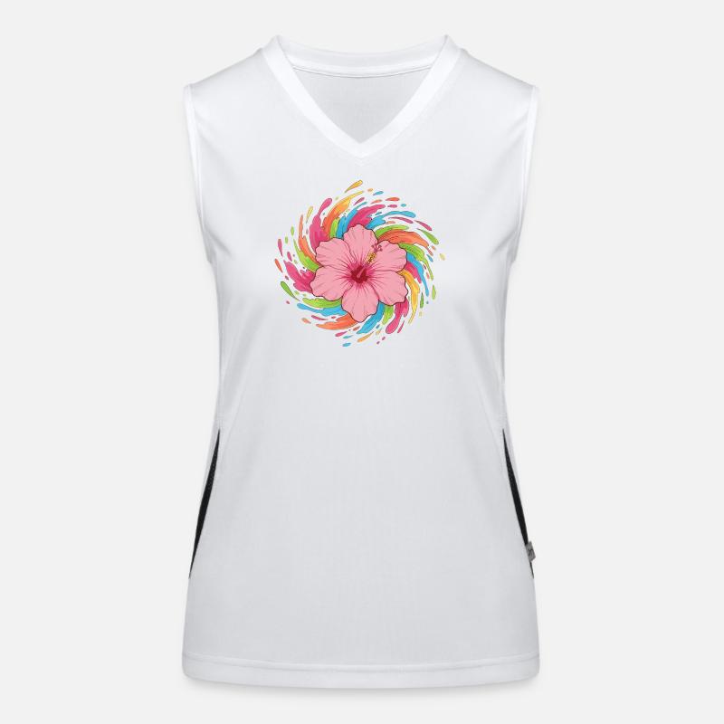 Tourbillon de couleur de l’hibiscus Débardeur respirant contrasté Femme