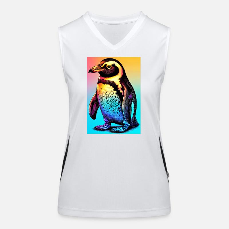Pinguin Funktionelles Kontrast-Tank Top für Frauen