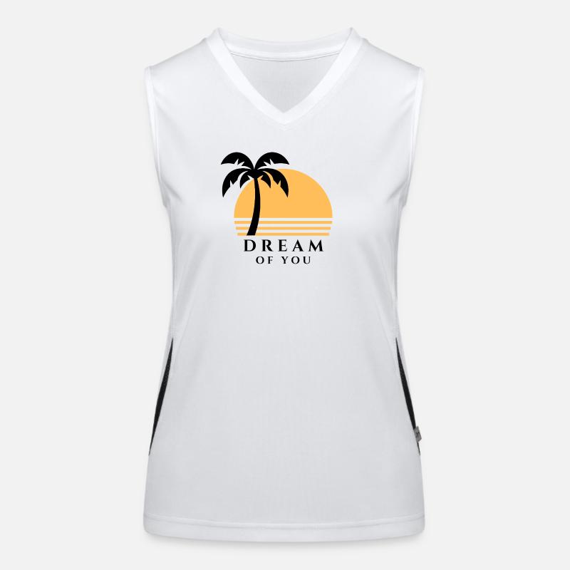 Sunset Palm Beach Silhouette Débardeur respirant contrasté Femme