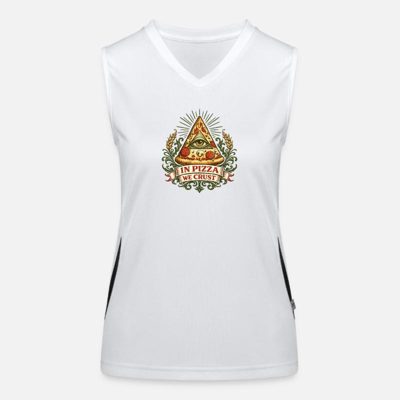 Devise de la Croûte Œil de la Pyramide de la Pizza Débardeur respirant contrasté Femme