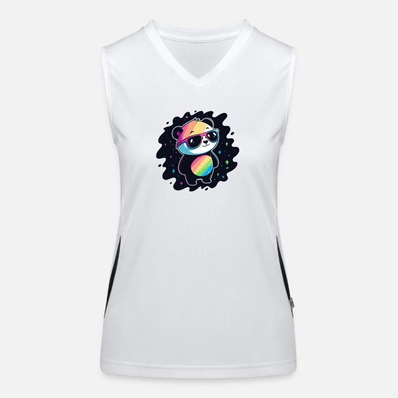 Panda Rainbow Galaxy Cool Glasses Women's Functional Contrast Tank Top