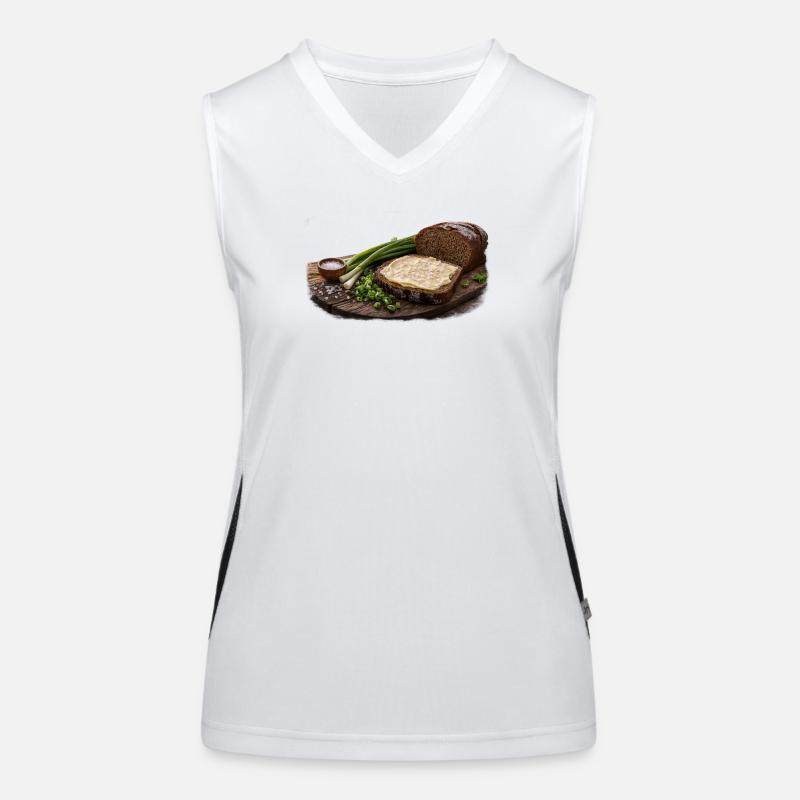 Rustic bread with butter Women's Functional Contrast Tank Top
