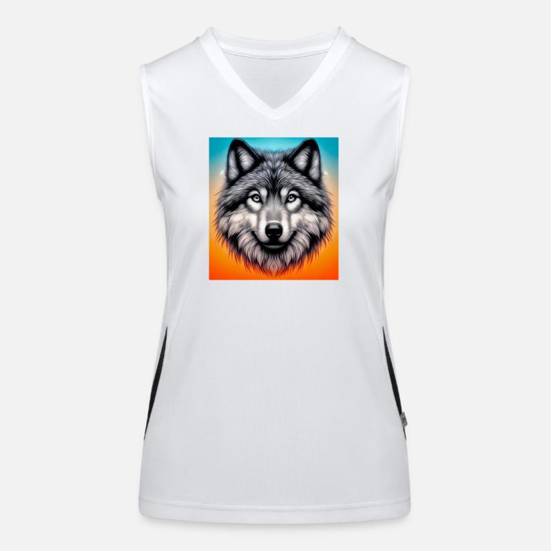 Wolf Funktionelles Kontrast-Tank Top für Frauen