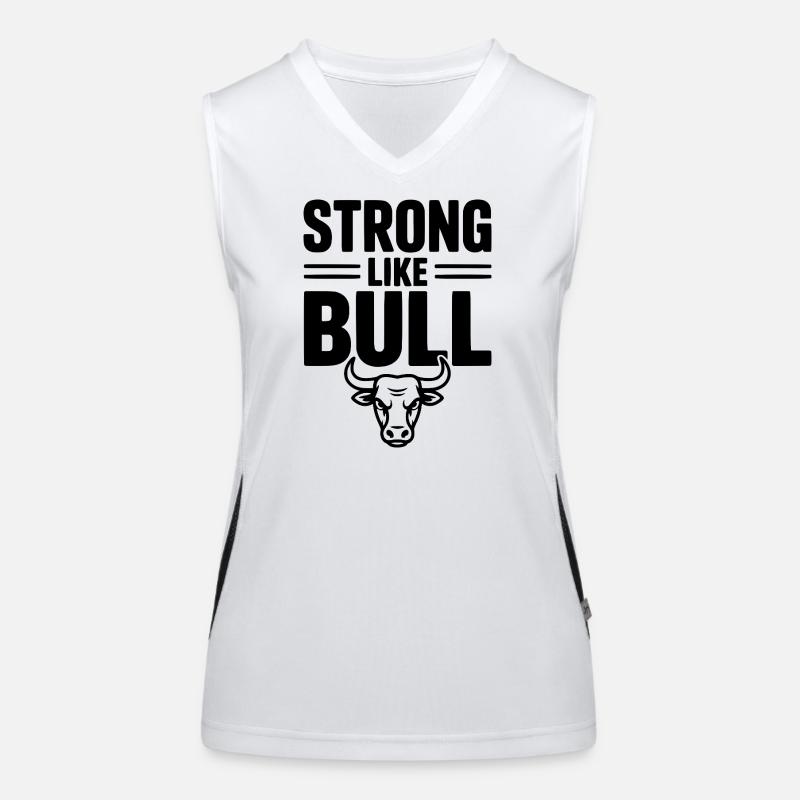 Stark wie der Stier Funktionelles Kontrast-Tank Top für Frauen