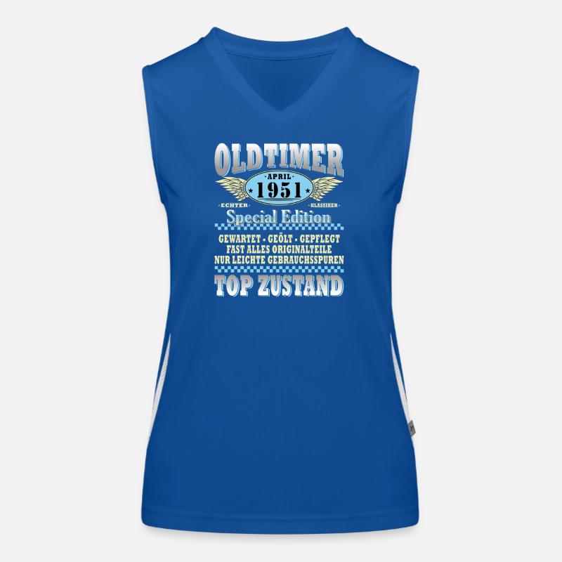 Oldtimer April 1951 Spezialedition Funktionelles Kontrast-Tank Top für Frauen