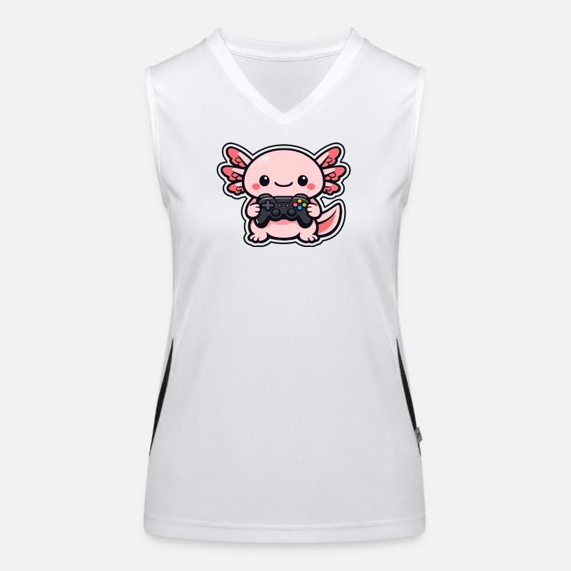 Kawaii Gaming-Drache mit Controller Funktionelles Kontrast-Tank Top für Frauen