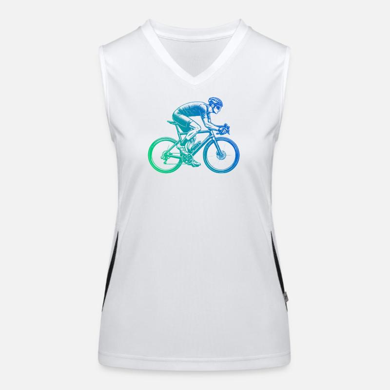 Idée cadeau pour un vélo de route avec vélo de route Débardeur respirant contrasté Femme