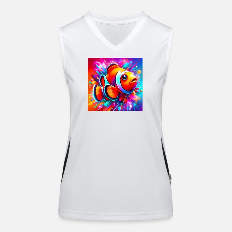 Clownfish - Women's Functional Contrast Tank Top - white/black