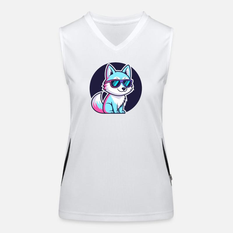 Neonfuchs mit Brille Funktionelles Kontrast-Tank Top für Frauen
