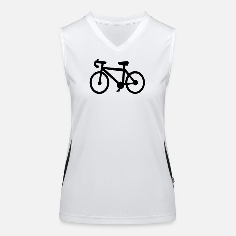 Minimal Bicycle Silhouette Women's Functional Contrast Tank Top