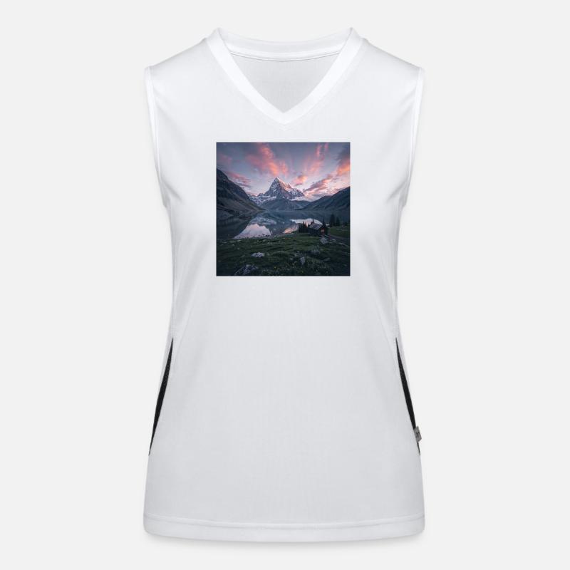 Alpine evening reflection Women's Functional Contrast Tank Top