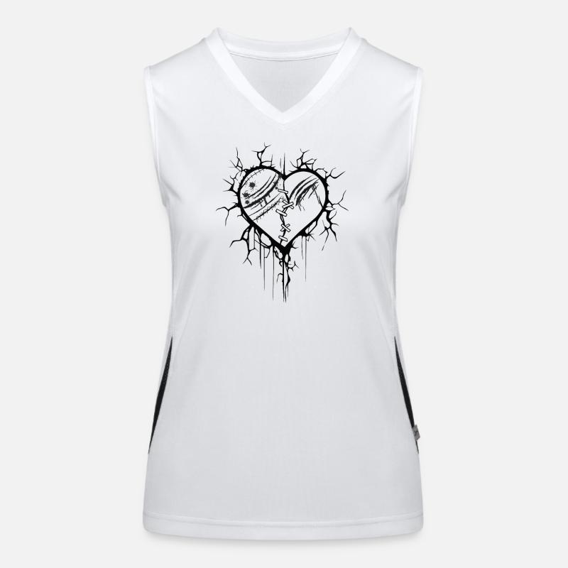 Tatouage graphique cœur explosif Débardeur respirant contrasté Femme