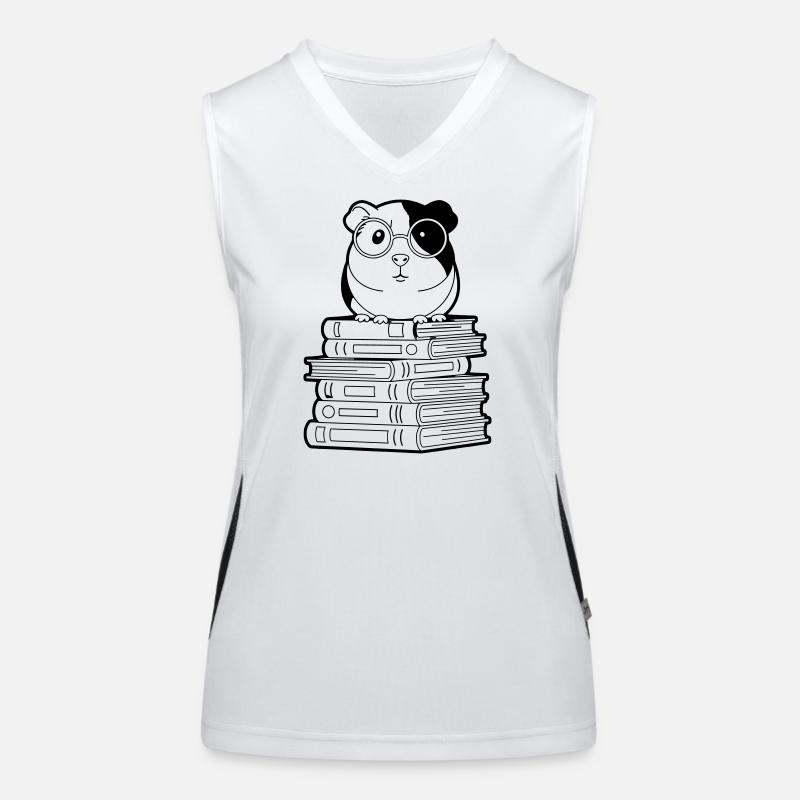 Meerschweinchen Bücher Nerd Kontur Funktionelles Kontrast-Tank Top für Frauen