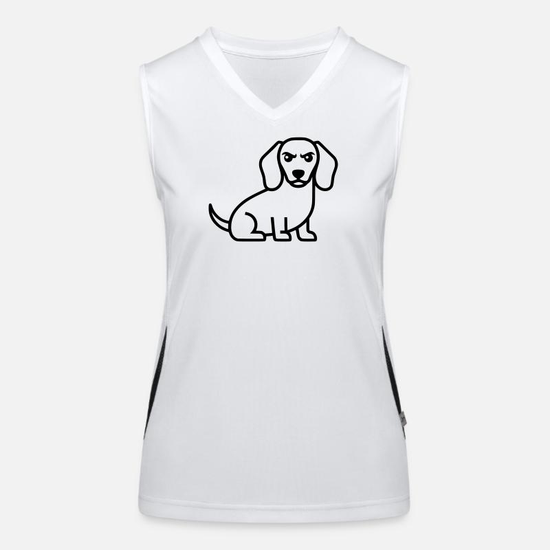 Böser Dackel Teckel Outline Funktionelles Kontrast-Tank Top für Frauen