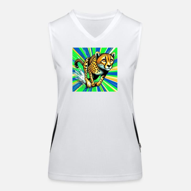 Gepard Funktionelles Kontrast-Tank Top für Frauen