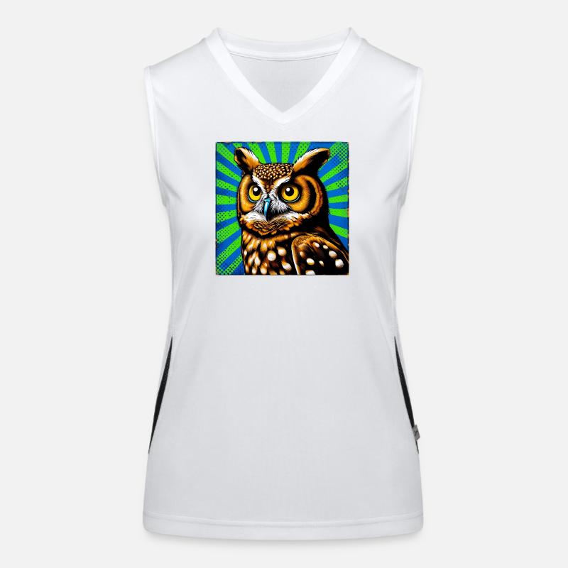 Eule Funktionelles Kontrast-Tank Top für Frauen