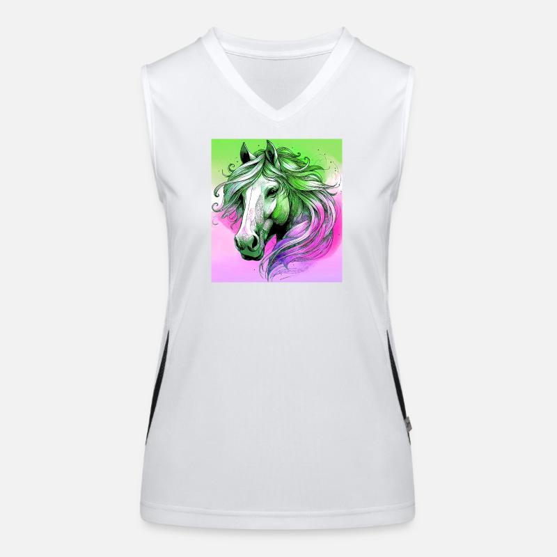 Pferd Funktionelles Kontrast-Tank Top für Frauen