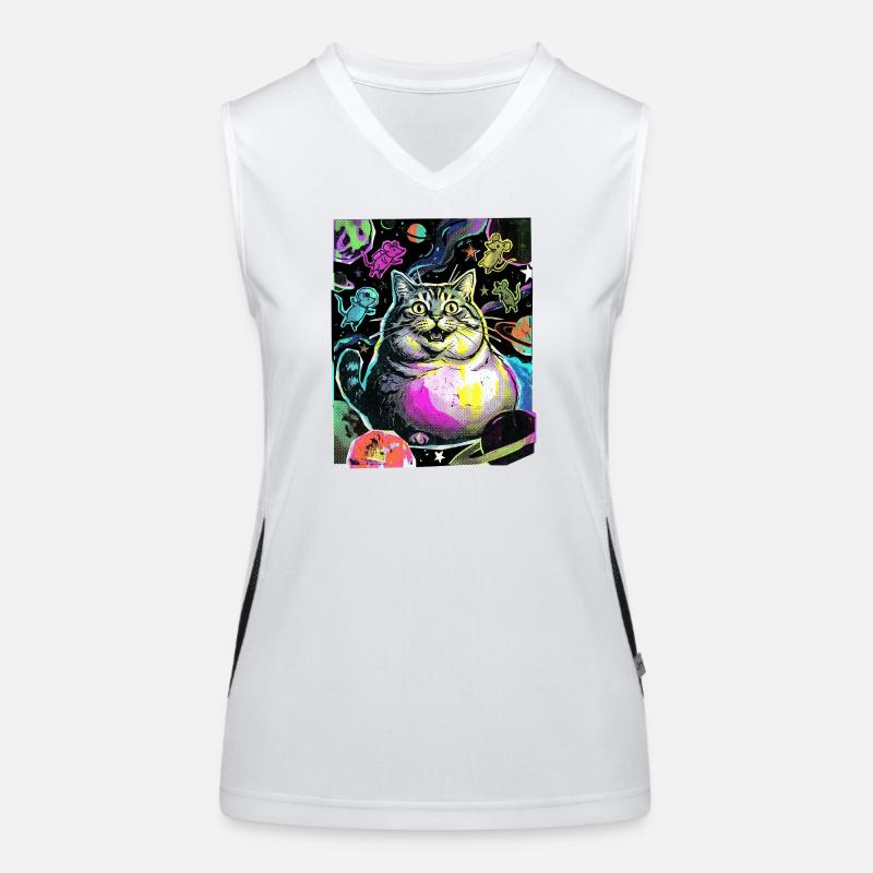 Thick Space Cat Women's Functional Contrast Tank Top