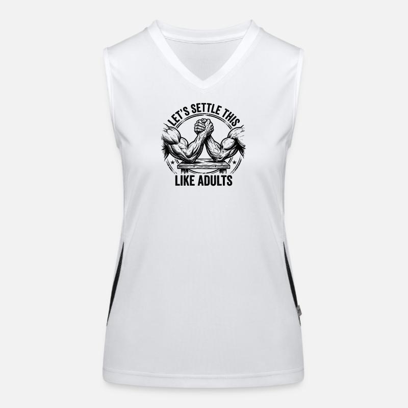 Let's clear this up like adults – Funny Arm Women's Functional Contrast Tank Top