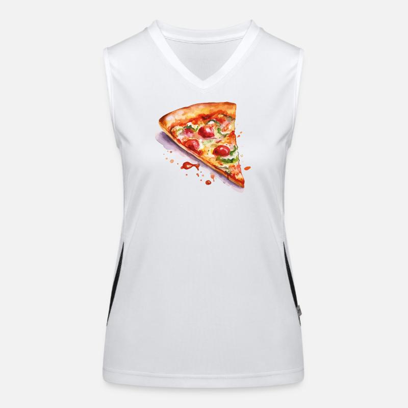 Tranche d’aquarelle pizza Débardeur respirant contrasté Femme