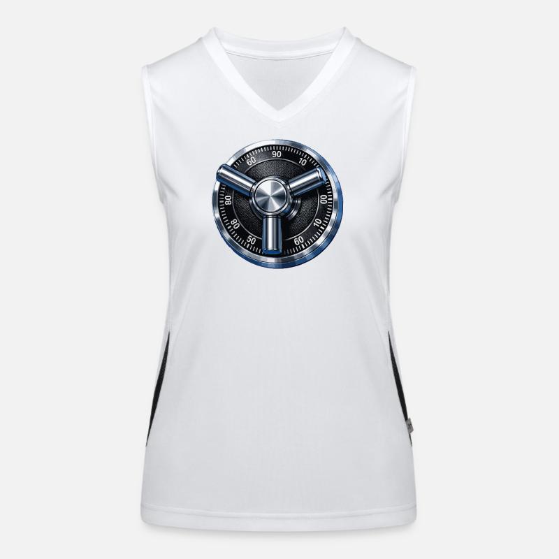 Security safe dial design Women's Functional Contrast Tank Top
